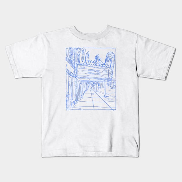 Colfax study - Bluebird Theater 1 Kids T-Shirt by minkatools